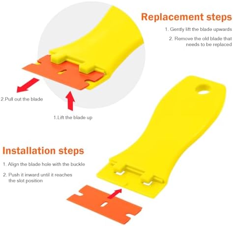 Upgrade 5 Pack Plastic Razor Blade Scraper and 200 Pcs Blades, Remove Label - Image 5