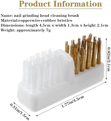 6Pcs Nail Cleaner Brush, Nail Drill Bit Wire Cleaner Brush - Image 2