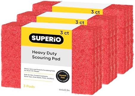 Scouring Pad Non-Scratching Scrubber Non-Scratch Cleaning Scrub Pads Heavy Duty by Superio