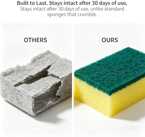 Heavy Duty Scrub Sponges for Dishwashing, Kitchen Sponges Non-Scratch - Image 6