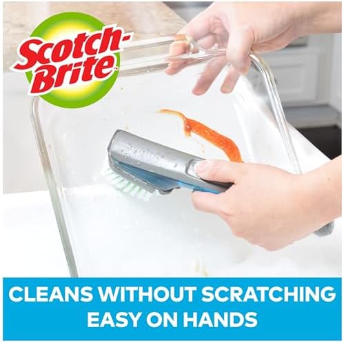 Scotch-Brite Non-Scratch Advanced Soap Control Dish Brush Refills, 3 Dish Scrub - Image 3