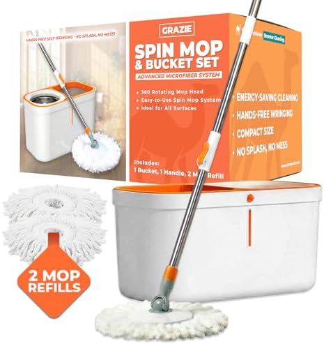 Grazie Spin Mop & Bucket Set by GRAZIE