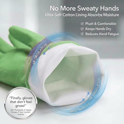 ForPro Premium Natural Rubber Gloves, Lime Zest - Image 3
