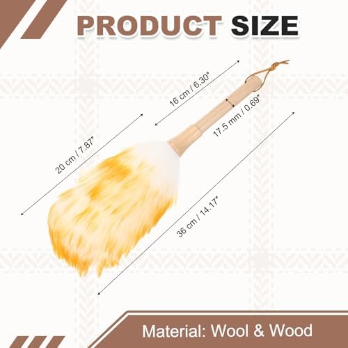 uxcell Wool Duster, 14.2" Natural Feather Cleaner Household Cleaning Duster - Image 2