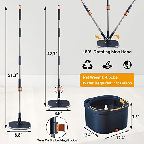 Flat Floor Mop and Bucket System Set - Image 6