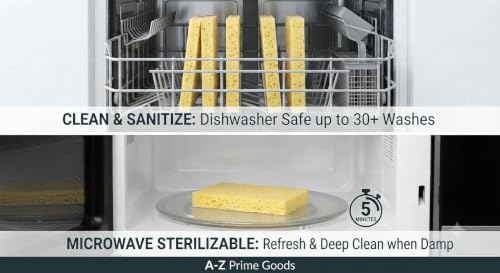 Premium 12 Pack Compressed Cellulose Kitchen Sponges -Heavy Duty Eco-Friendly - Image 3