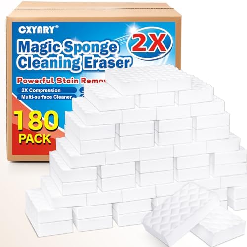 180 Pack 2X Magic Sponges Cleaning Eraser, Density Stronger Melamine Sponge by CXYARY