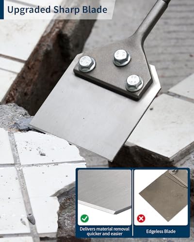 Firecore SDS Plus Floor Scraper, 4 Inch Wide Tile Thinset Removal Chisel Bit - Image 3
