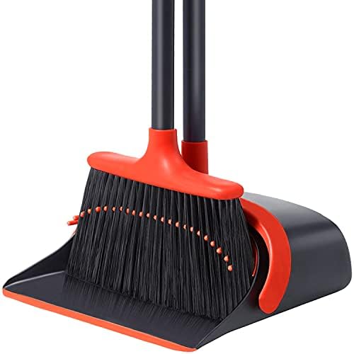 Broom with Dustpan Combo Set, Broom and Dustpan Set with Optional Extension Pole by YANXUS