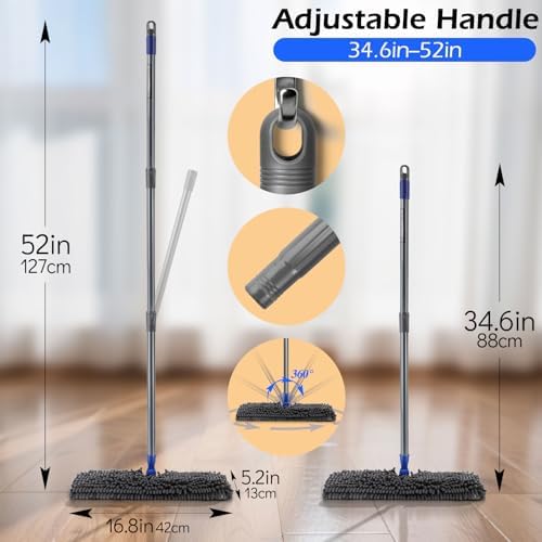 Dust Mop for Hardwood Floors, Double-Sided Flat Mops - Image 3