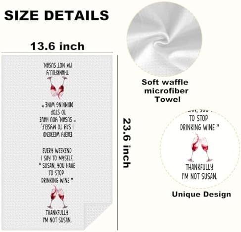 Lovdazzles 2 Pcs Funny Wine Kitchen Towels Decorative Tea Towel - Image 2