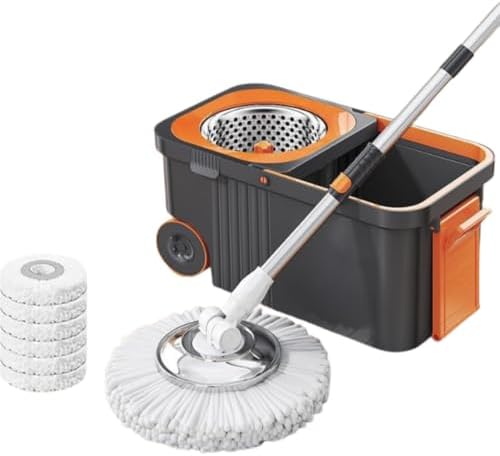 Kitchen 360 Spin Mop with Detachable Bucket, 6 Microfiber Mop Pads by Unknown