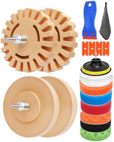 18Pcs Decal Remover Wheel Kit, Rubber Wheel by eFuncar