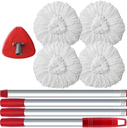 4 Pack Spin Mop Replacement Head Compatible by Bublador