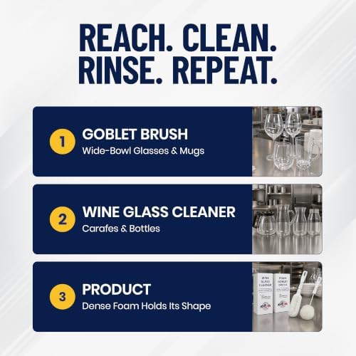 Set of 2 Crystal Stemware & Goblet Glass Cleaning Brush Kit - Image 5