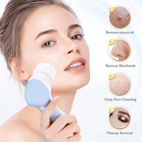 COSLUS Facial Cleansing Brush Face Scrubber, Standard Set - Image 3