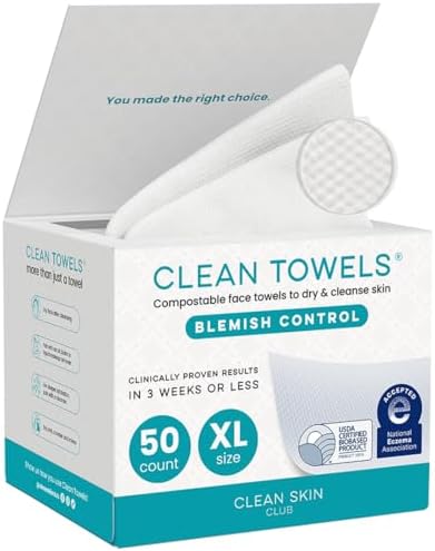 CLEAN SKIN CLUB Blemish Control Clean Towels® XL, Extra Exfoliation by CLEANSKINCLUB