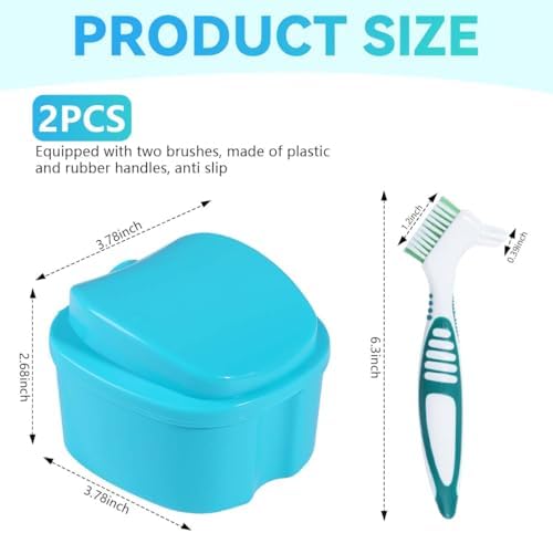 KISEER 2 Pack Denture Bath Case Cup Box Holder Storage Container - Image 2