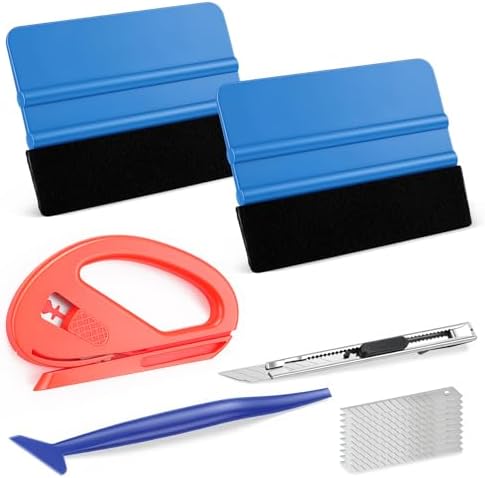 SINGARO 6PCS Vinyl Wrap Tool Kit, Window Tint Kits Include Felt Squeegee by SINGARO