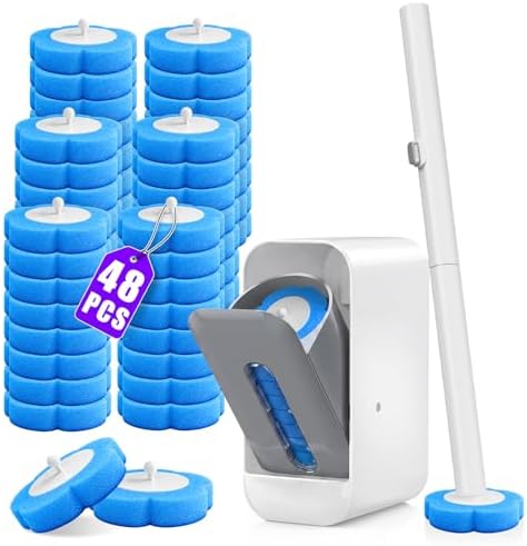 Disposable Toilet Brush-48 Refills-Touch-Free Toilet Cleaner Wand by Unknown