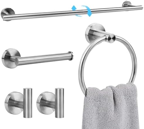Brushed Nickel Bathroom Hardware Accessories Set 5 Piece, Stainless Steel Bath by Ntipox