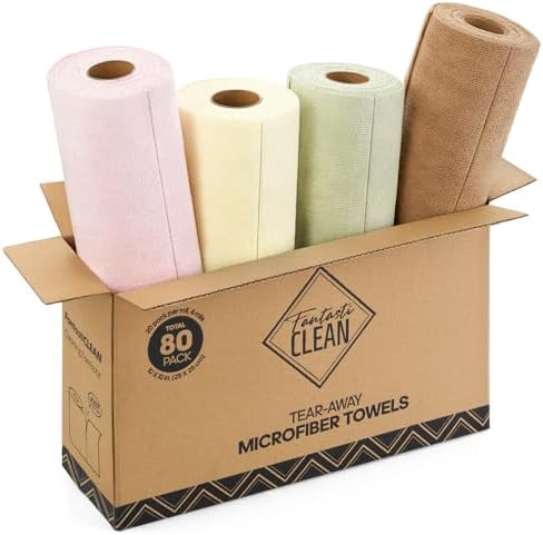 Fantasticlean Kitchen Towels Roll, 80 Sheets by Fantasticlean
