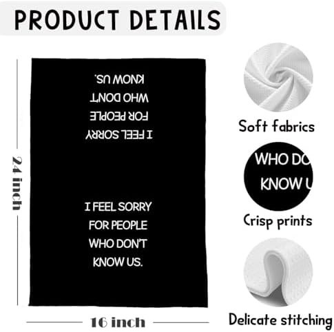 Funny Black and White Kitchen Towels, Gifts - Image 5