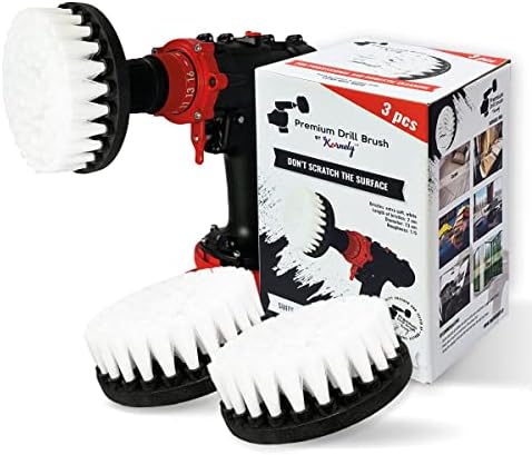 Premium Drill Brush Professional – Extra-Soft 5 in White Set of 3 | by Kornelypowerscrubbers