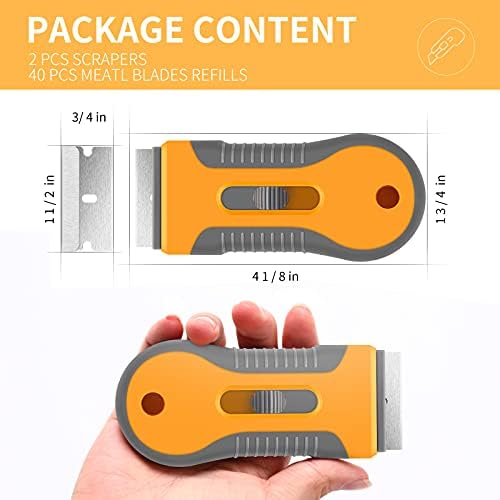 Razor Blade Scraper, 1 Pack Plastic Retractable Glass Scraper - Image 3