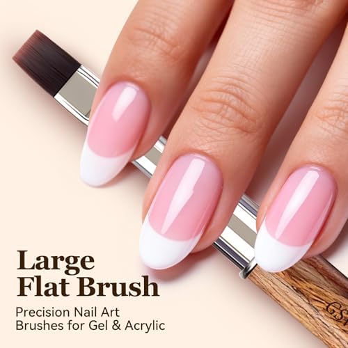 Nail Brush Large Flat with Wooden Handle & Storage Pouch - Image 4