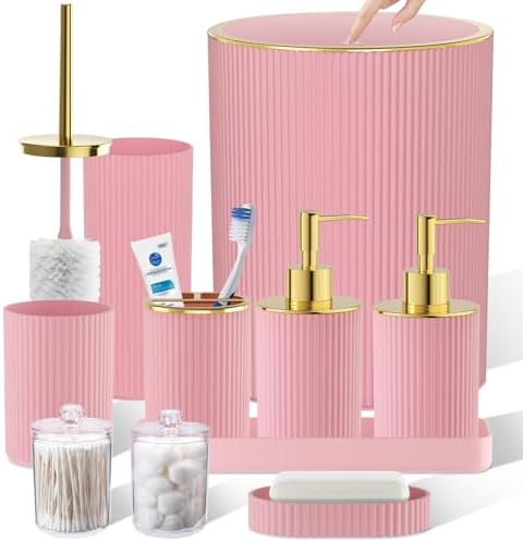 Light Pink Bathroom Accessories Set by LetUsMakeHomeYourFavoriteDestination