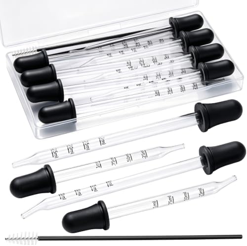 Teenitor 4 Types Glass Dropper Eye Droppers Pipettes and Cleaning Tool by PERFECTYOURBEAUTY