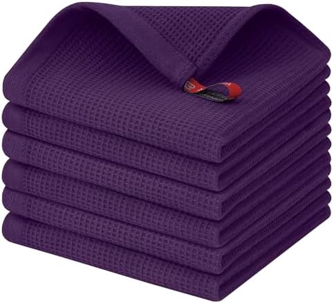 Homaxy 100% Cotton Waffle Weave Dish Cloths, 6 Pack by Homaxy