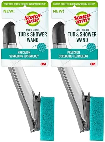 Scotch-Brite Scrub Tub & Shower Wand 2 Pack, Bathroom Cleaning Wands by Scotch-Brite