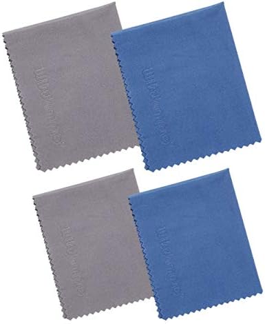 Wisdompro 4-Pack Microfiber Cleaning Cloth, 12x8.25''&13.5x8.63''-Blue/Grey by Wisdompro