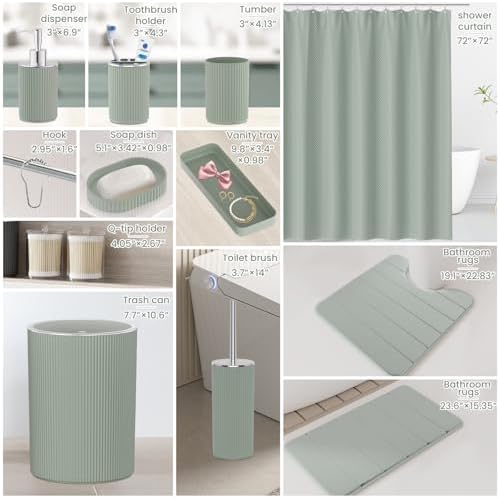 Sage Green Bathroom Decor Set Complete - Image 2