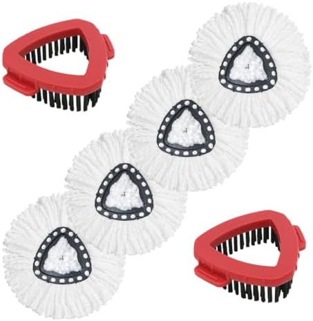 6Pcs Mop Heads Replacement, Includes 4 Mop Heads, 2Brush Head by XHAMXE