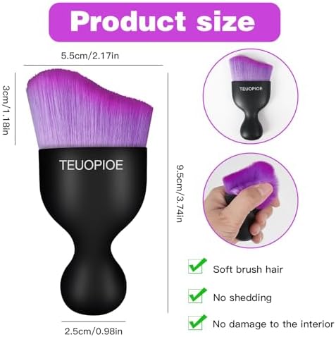 Car Detailing Brush for Interior Dusting and Air Vents, BK Purple - Image 2