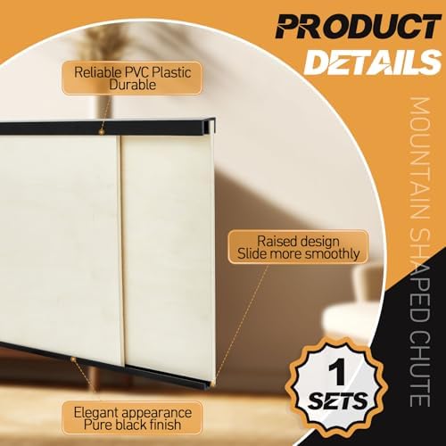 Landical 1 Set 4 ft Long Plastic Sliding Cabinet Door Track Hardware Set - Image 3