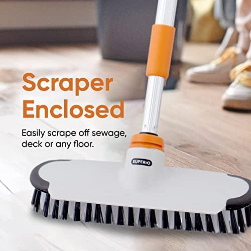 Superio Deck Scrub Brush Head, Heavy Duty Stiff Bristles Grout Scrubber - Image 4