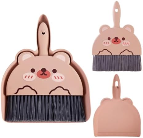 1 Set Small Broom Brush & Dustpan Set Table Cleaning Tools Bear - Image 7