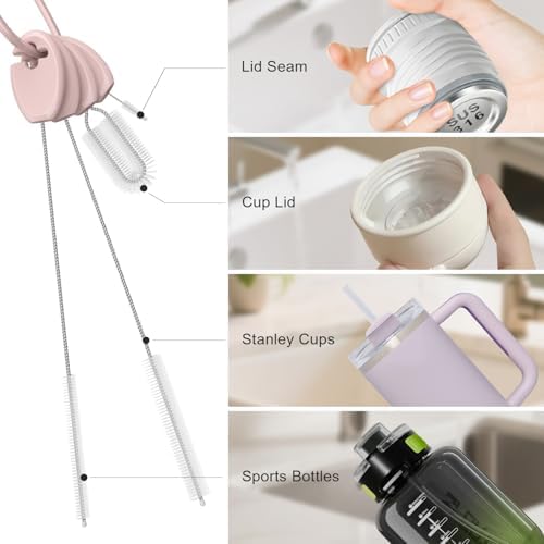 YOTIME 4in1 Straw Cleaner Brush Set, Reusable Standing Straw Brushs - Image 5