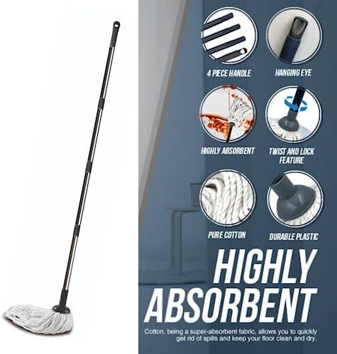 Requisite Needs Long Cotton Floor mop – Looped String mop - Image 7