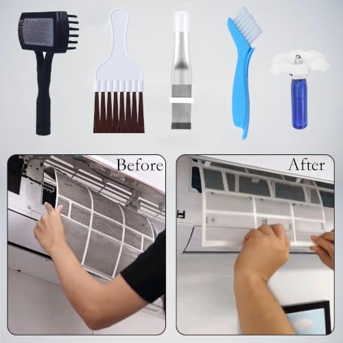 5 Pcs Air Conditioner Fin Comb Cleaner kit AC Coil Cleaning Brush 5 Different - Image 5