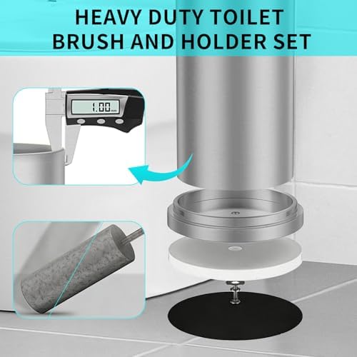 Stainless Steel Toilet Brush and Holder Set, Toilet Bowl Brush and Holder - Image 3