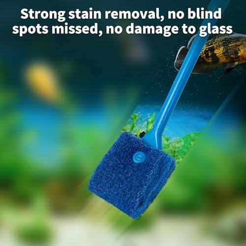 SLSON Aquarium Algae Scraper Double Sided Sponge Brush Cleaner Long Handle Fish - Image 5