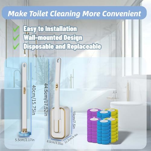 Disposable Toilet Brush with 36 Refills, Toilet Bowl Cleaner, Toilet Cleaning - Image 4