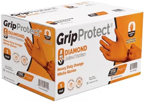 GripProtect 8 Mil Nitrile Gloves – Chemical Resistant, Diamond-Raised Textured by PremiumDisposableGloves