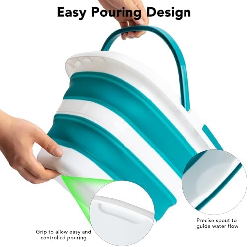 2 Pack Collapsible Mop Bucket, 16L Plastic Bucket - Image 4