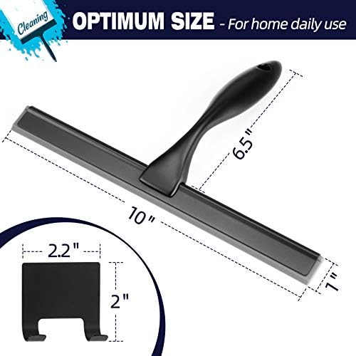 Shower Squeegee, 10-Inch Matte Black Squeegee, All-Purpose Stainless Steel - Image 2